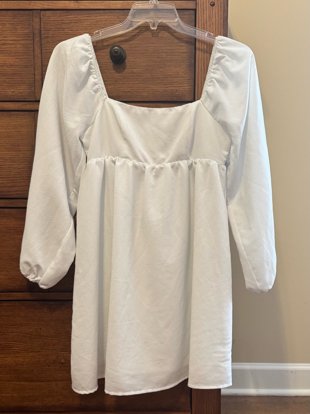 Altar’d State White Babydoll Dress Lined Square Neck Medium Excellent Condition